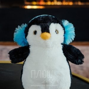 Игрушка мягкая птица Пингвин в наушниках (в ассортименте)