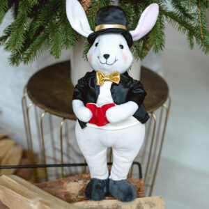 Интерьерная кукла Кролик в черной шляпе