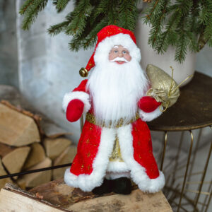 Интерьерная кукла Дед Мороз в красной шубе, 33 см