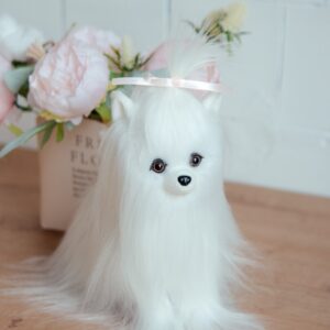 Игрушка мягкая Собачка Йорк, белая