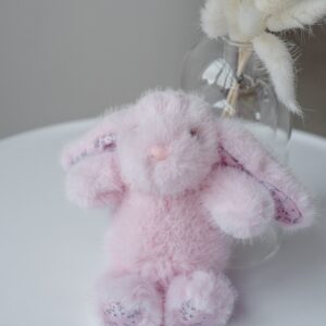 Игрушка мягкая- брелок Зайка-ушастик, розовый