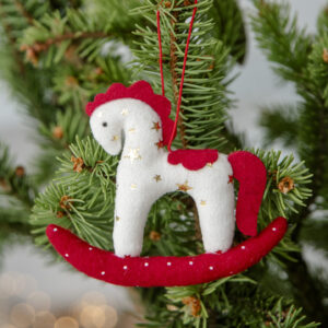 Ёлочное украшение Лошадка белая