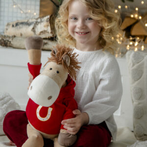 Игрушка мягкая Конь в красном худи, большой