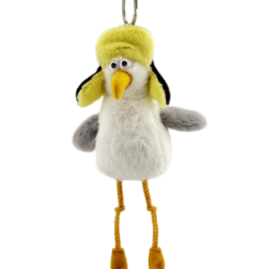 Игрушка мягкая брелок Чайка в ушанке